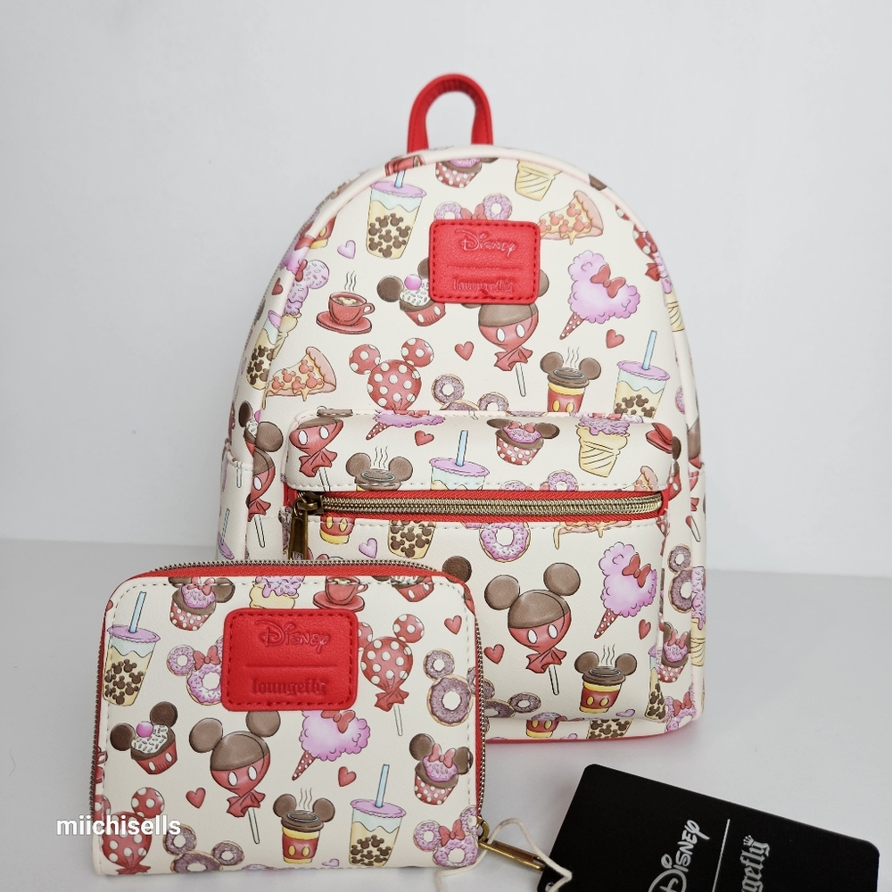 Disney Mini Backpack And Wallet Set Disney Parks Treats Bag Mickey & Minnie - Picture 8 of 9